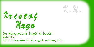 kristof mago business card