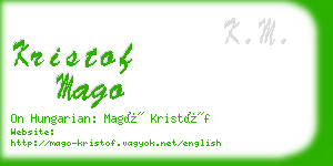 kristof mago business card